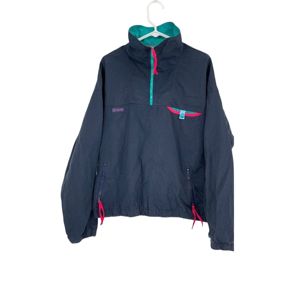 Columbia Blue Teal Men's Vintage Shell Windbreaker Jacket Nylon - Size Large